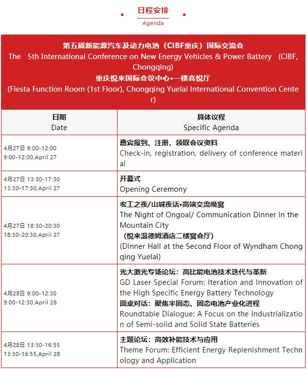 最新详细议程 | 第五届新能源汽车及动力电池（CIBF2024重庆）国际交流会